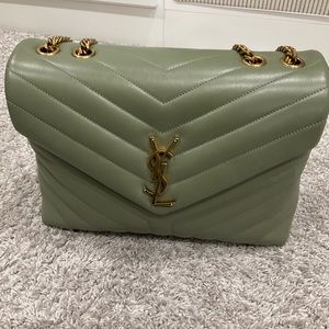 YSL Loulou quilted bag in sage